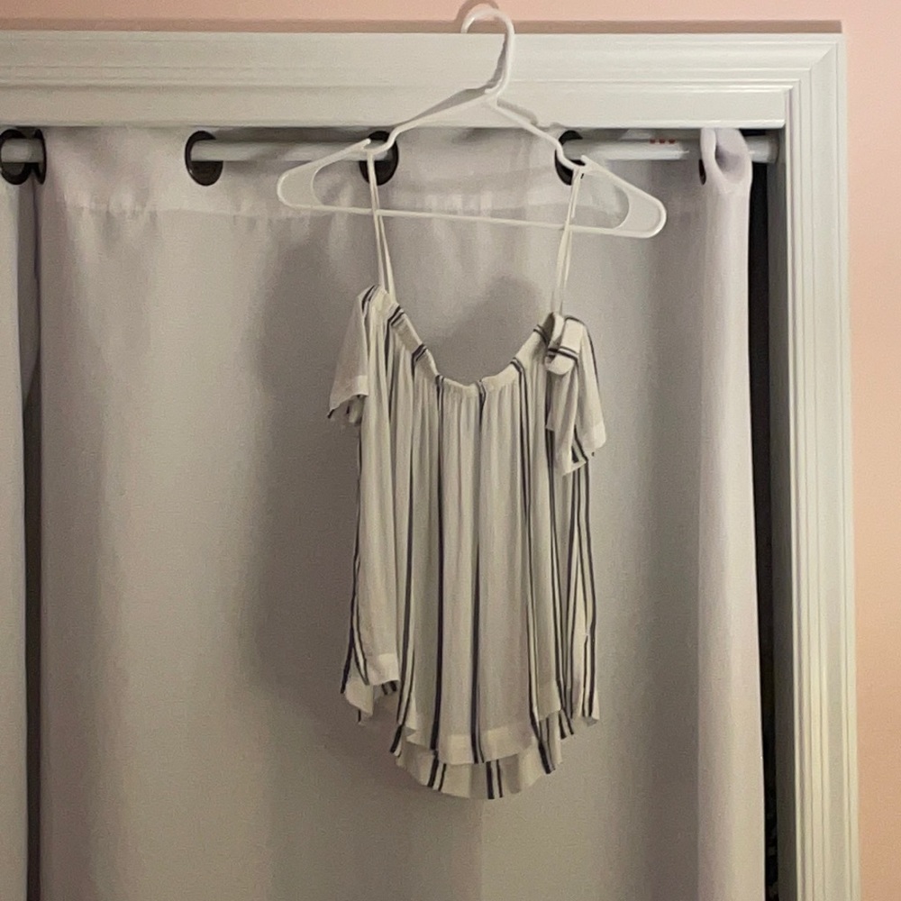 Bella Dahl Sheer Gray and White Tank Top